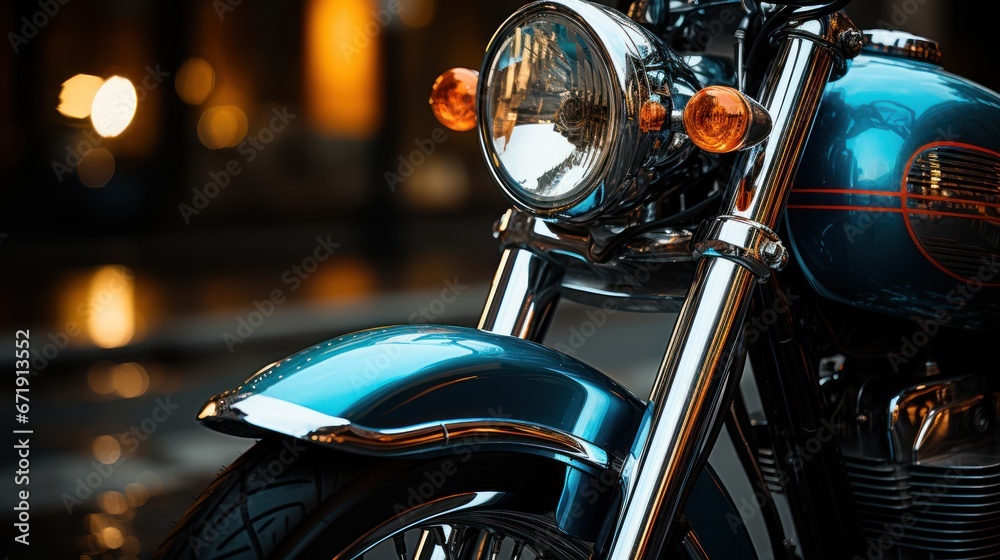 Fototapeta premium Every part of this vintage bike shines brightly