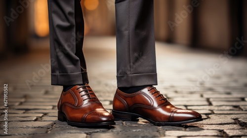 Stylish shoes elevating the man’s ensemble