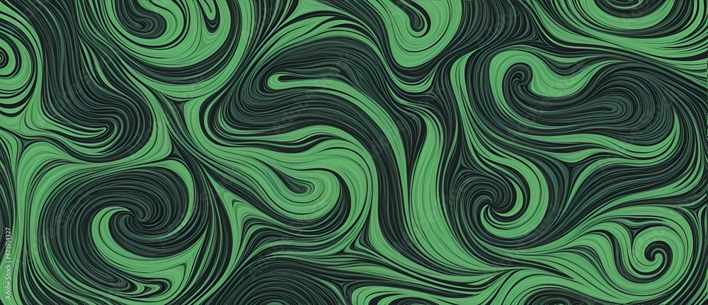 Wavy and swirled black and green brush strokes vector seamless pattern from Generative AI Wavy and swirled black and green brush strokes vector seamless pattern from Generative AI
