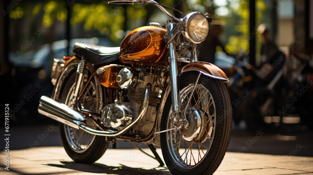 Obraz premium Every part of this vintage bike shines brightly
