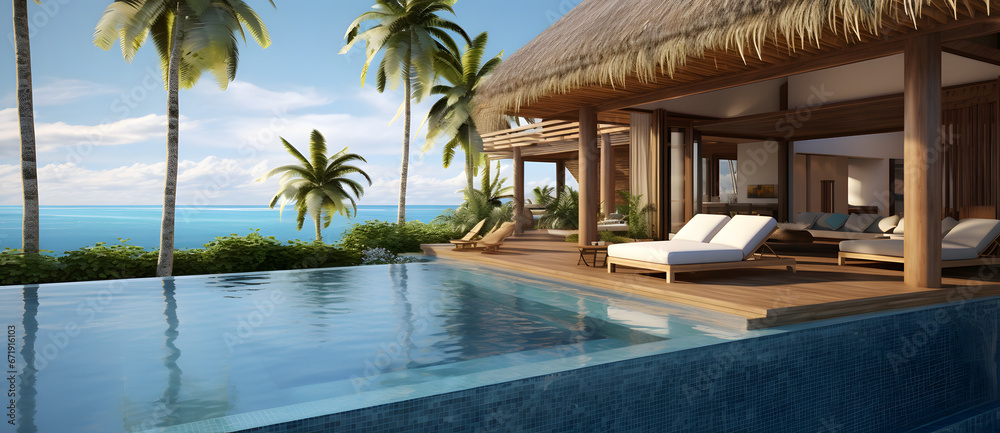 An opulent beachfront bungalow with a private infinity pool 2
