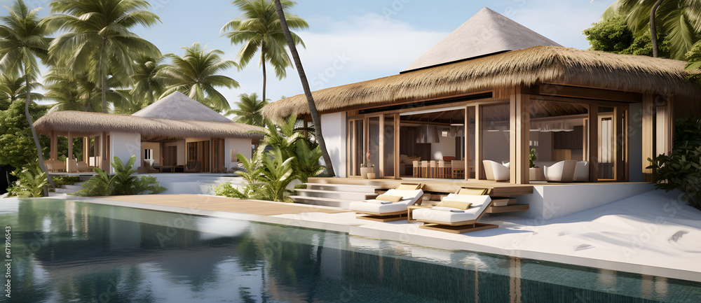 An opulent beachfront bungalow with a private infinity pool 5
