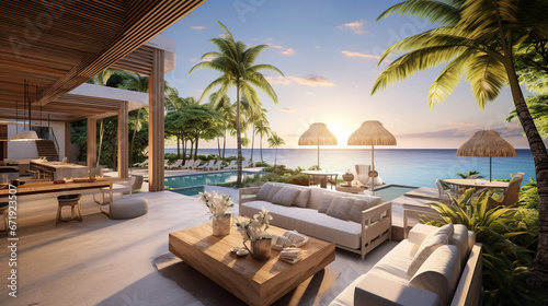 Beachfront Villa with Infinity Pool Offering Unparalleled Luxury and Modern Elegance on the Stunning Coastline of a Tropical Paradise