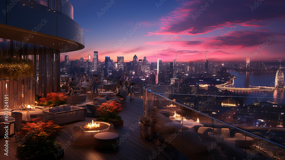 Urban Elevate Sky Lounge Alfresco Cityscape Café Bar Terrace Bistro