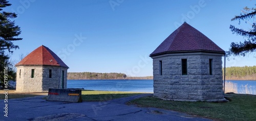Cone huts building by New Bedford Waterworks station photo