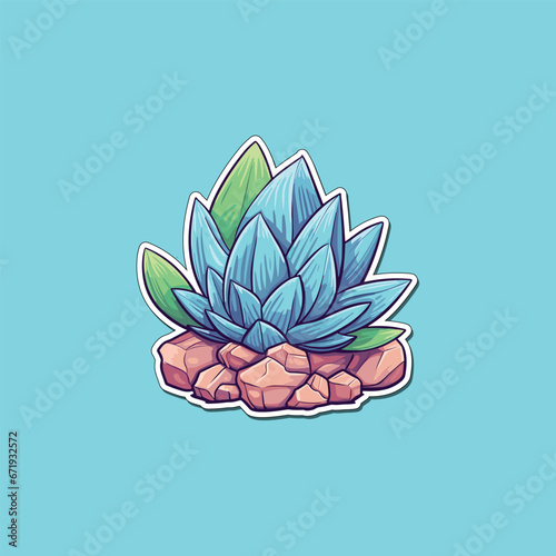 haworthia sticker cool colors kawaii clip art illustration