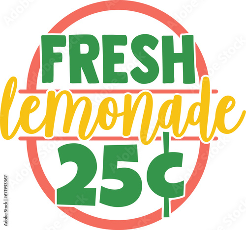 Fresh Lemonade 25c - Lemonade Stand Illustration