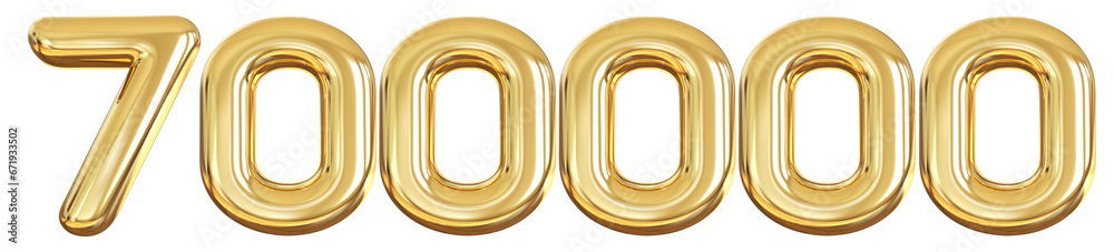 700k Follower Golden Number 3D Render 700k Follower Golden Number 3D Render