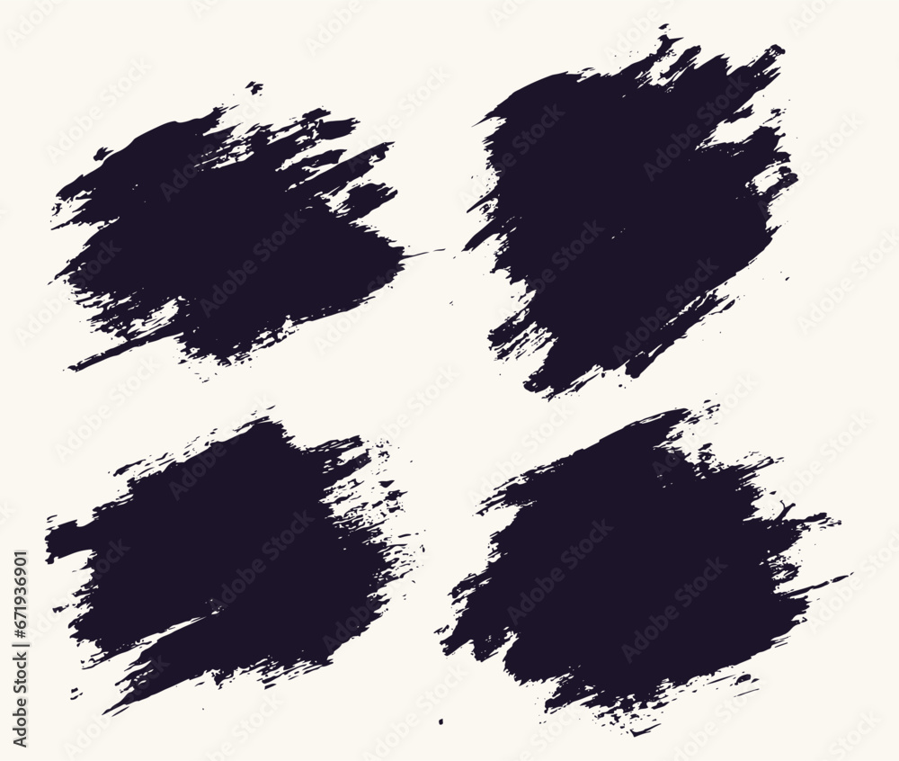 Set of hand painted black grunge watercolor brush stroke Set of hand painted black grunge watercolor brush stroke