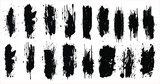 Abstract grunge paint brush stroke set,  artistic design elements on white background, Graphic element design with ink splatter or splash