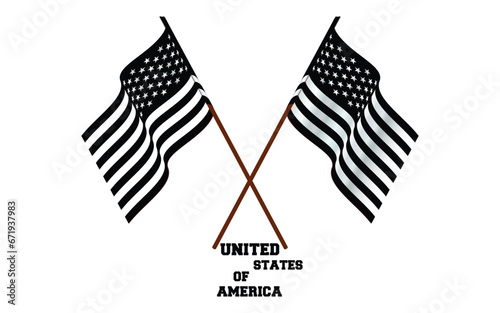 United States , USA Flag on Fabric texture