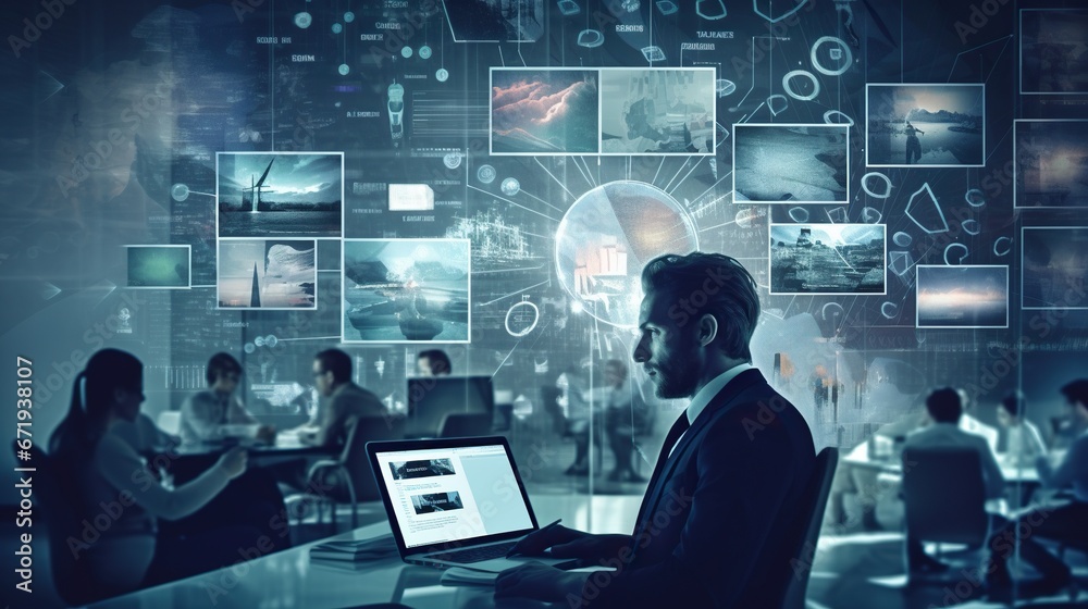 Person working in office with modern ai technology Person working in office with modern ai technology