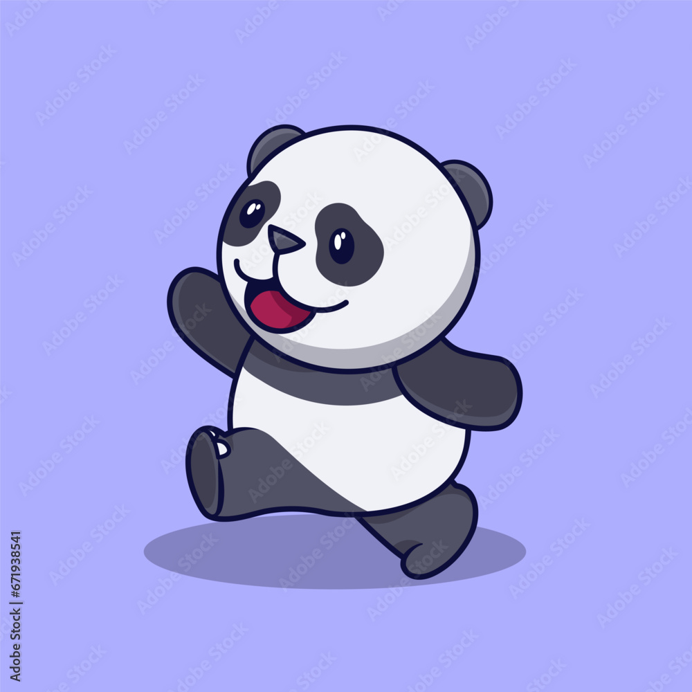 Naklejka premium Chibi Panda Illustrations: A Mini World of Wonder