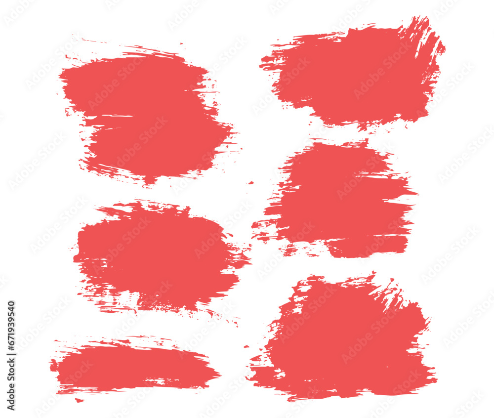 Red color grunge frame brush stroke collection Red color grunge frame brush stroke collection