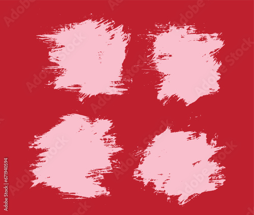 Grunge red color vector brush pack collection 