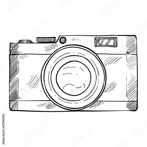 old camera handdrawn illustration