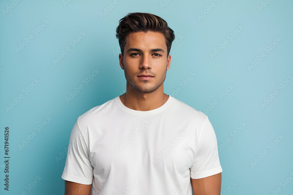 Portrait of a handsome young man smiling while standing against white background Portrait of a handsome young man smiling while standing against white background