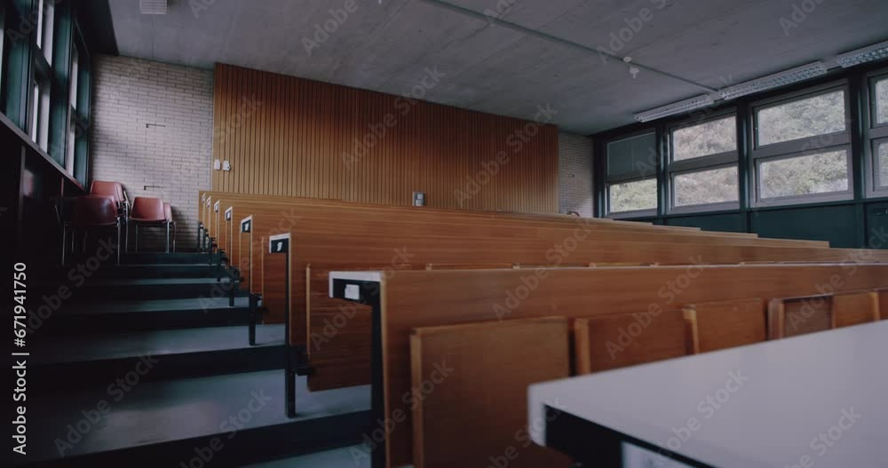 Empty lecture hall in a University