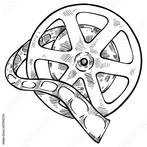 Roll film handdrawn illustration