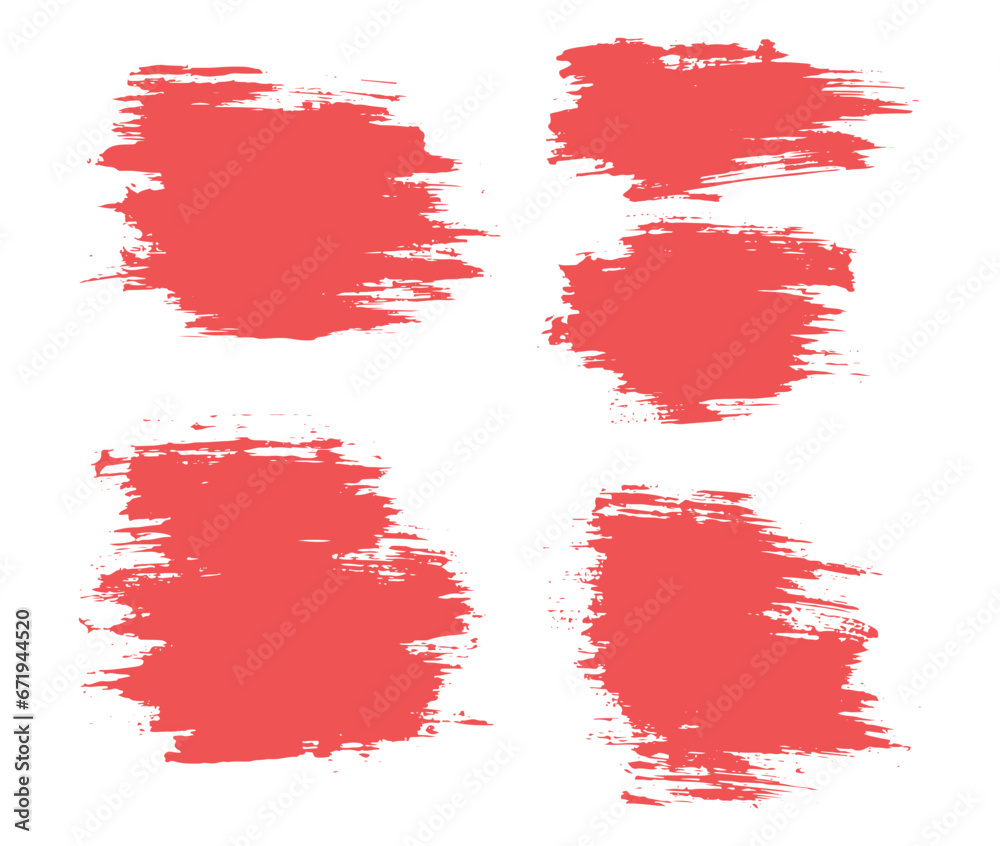 Grunge abstract red color brush stroke texture background