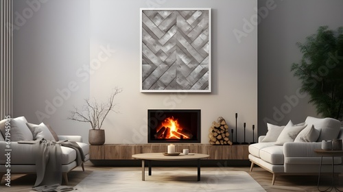 two images showing a fireplace in the room, in the style of minimalist grids, sabattier filter, white and gold, clear edge definition, nature-inspired, light white and white, asymmetrical framing photo