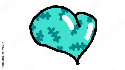hand drawn heart doodle sky blue criminal