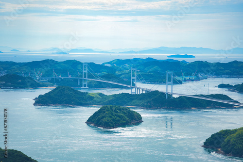 Shimanami Kaido, Kirosan View Point, Ehime　亀老山展望公園からの来島海峡第一大橋　しまなみ街道　愛媛県 photo