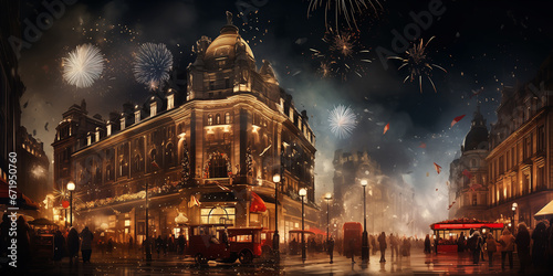 City Lights: Feature illuminated cityscapes to capture the excitement of urban New Year celebrations