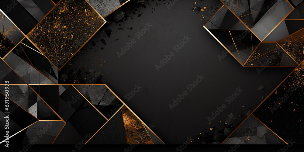 Design a sophisticated background with gold and black accents. - obrazy, fototapety, plakaty 