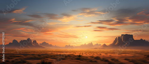 Vast desert sunset scenery of the American West