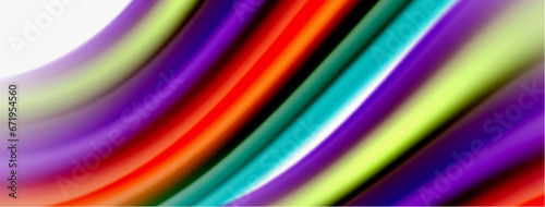 Rainbow color silk blurred wavy line background on white  luxuriously vibrant visually captivating backdrop. Stunning blend of colors reminiscent of rainbow  silky and gracefully blurred wavy pattern