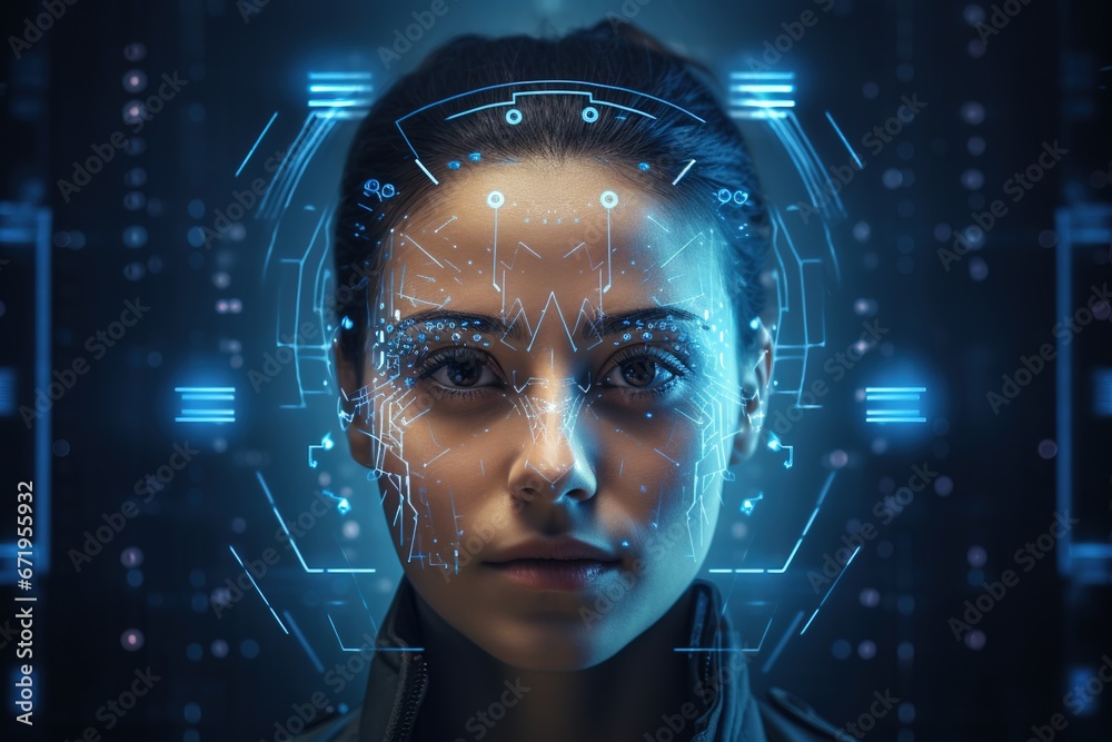 Artificial intelligence human face learning, generative ai.