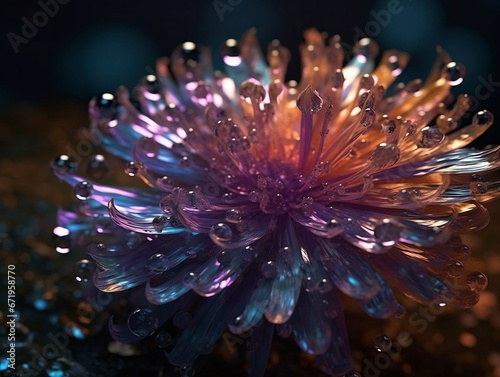 Aster flower made of crystals