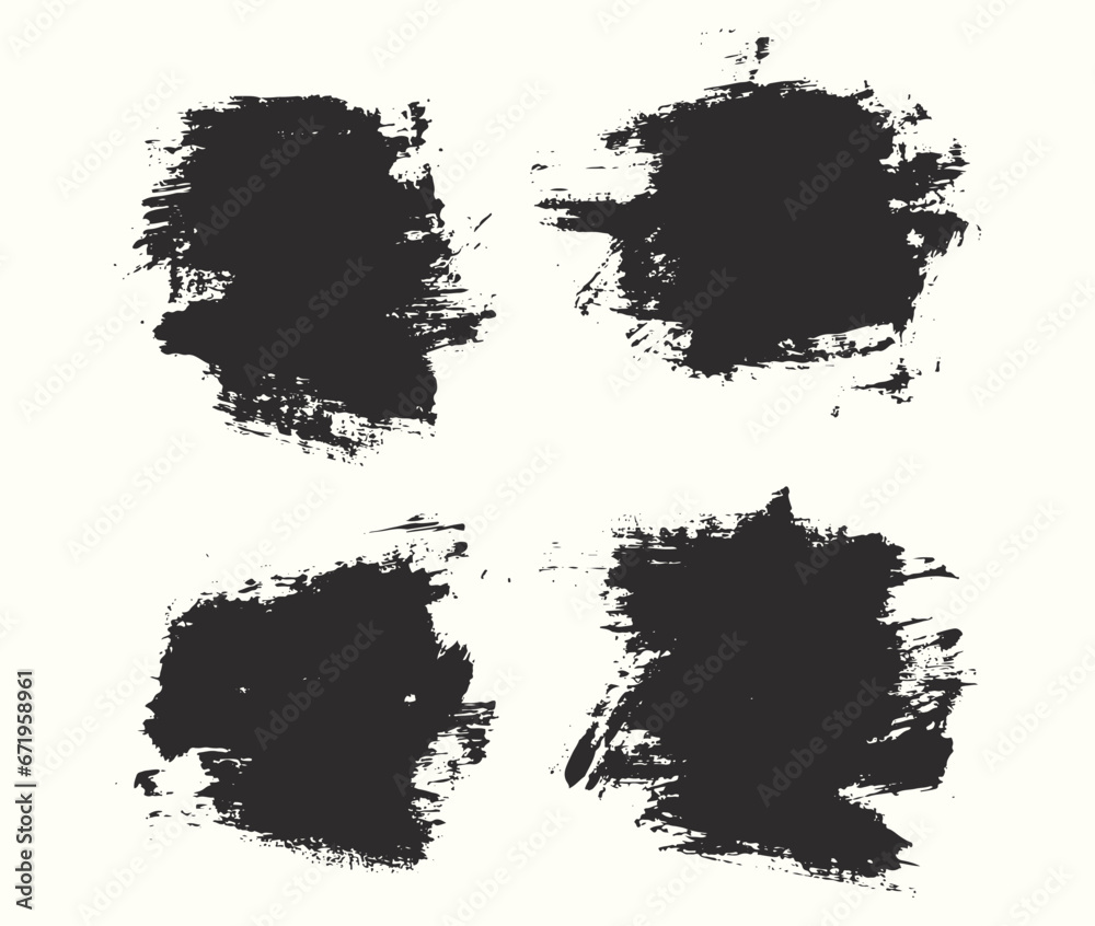 Set of black ink vector brush stroke Set of black ink vector brush stroke