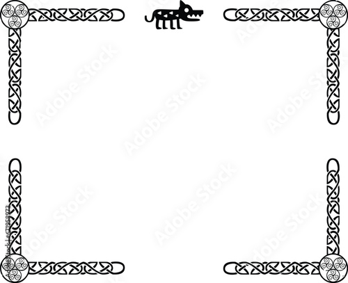 Celtic Knot Frame with Roman Wolf