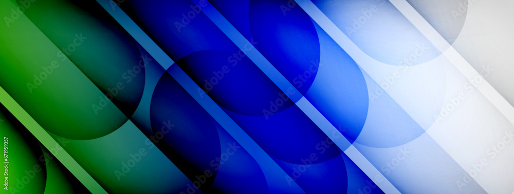 Fototapeta premium Light geometric abstract background with lines, circles