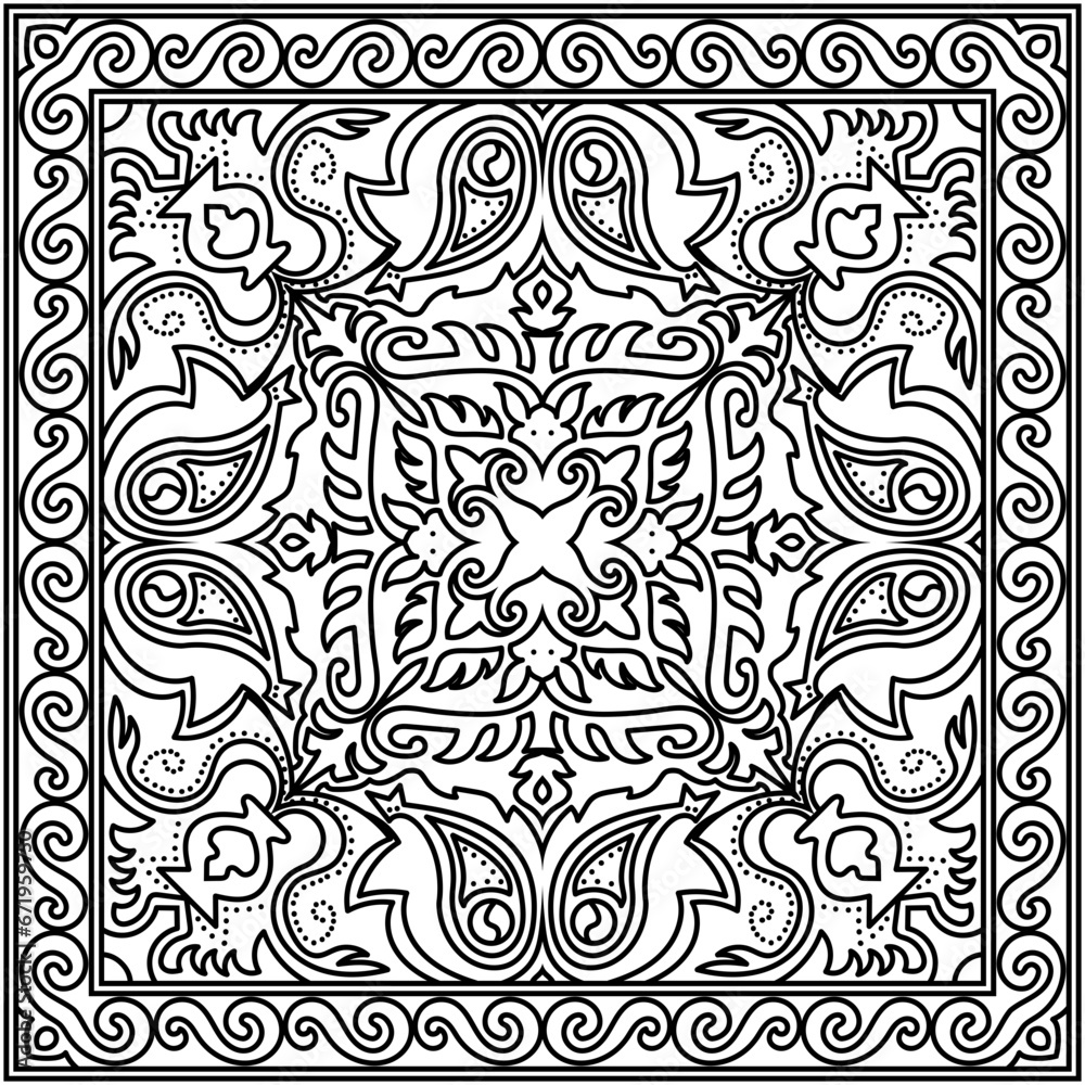 Black Stripes Classic Paisley Scarf