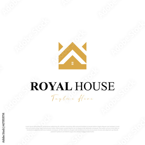 King crown royal house logo vector design template