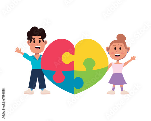 asperger kids with puzzles