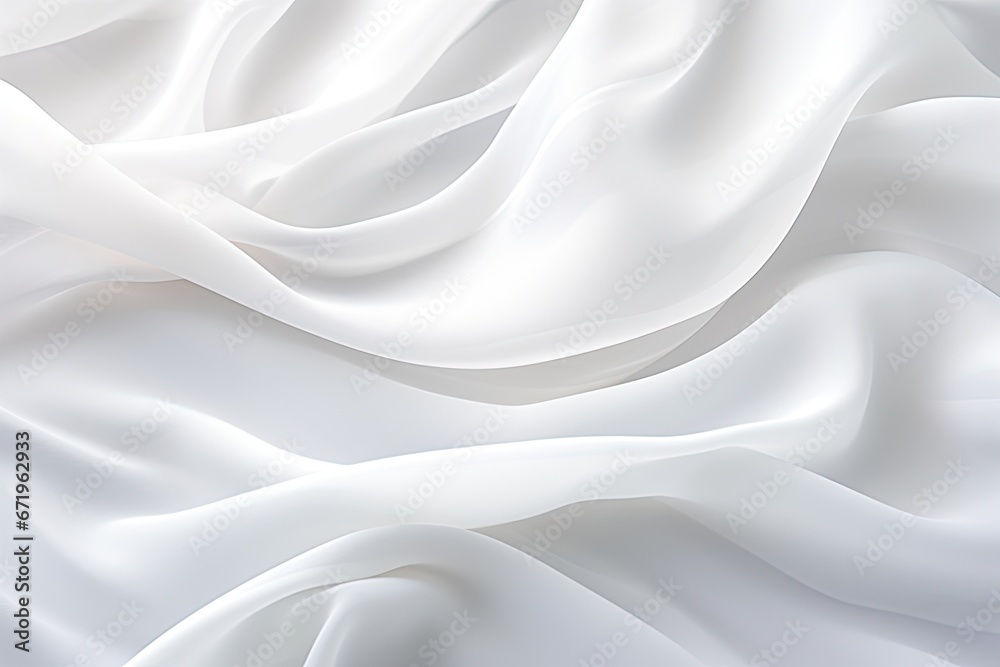 Abstract Soft Waves on White Cloth Background