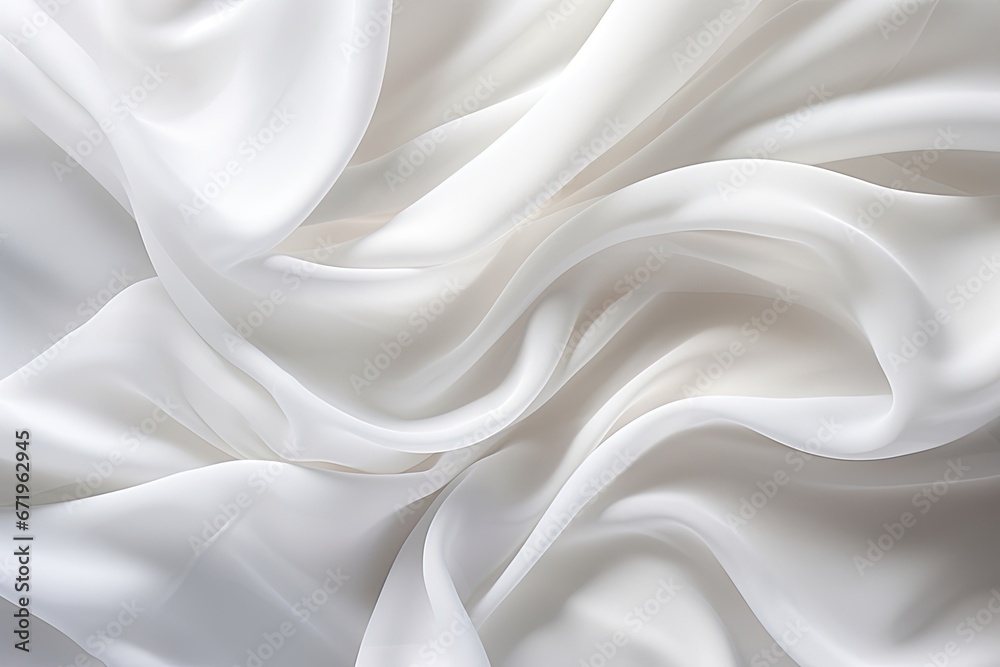 Fototapeta premium Alluring Abstract White Fabric Texture with Soft Wave Background