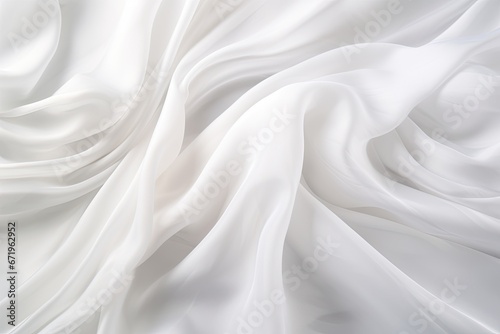 Alluring Abstract White Fabric Texture: Soft Waves Background