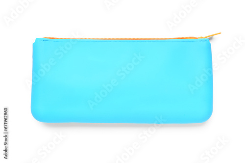 Pencil case on white background