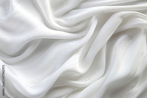 Abstract Alluring Background: Soft Waves of White Fabric Texture