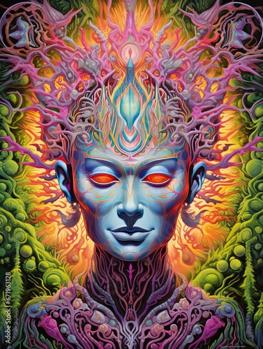 Acid Psychedelic Art: An Unforgettable Trip through Vibrant Colors and Mind-Bending Imagery © Michael