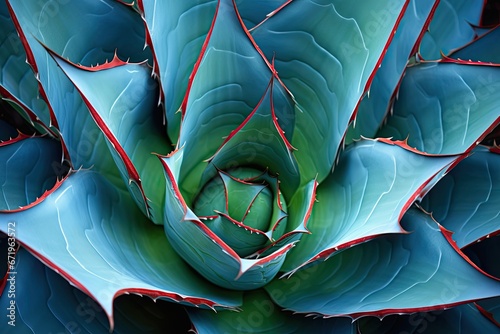 Agave Anatomy: Captivating Natural Abstract Details of a Cactus Plant photo
