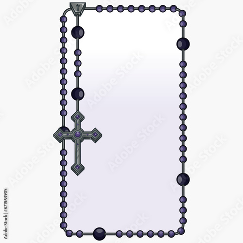 Photo frame with Catholic rosary