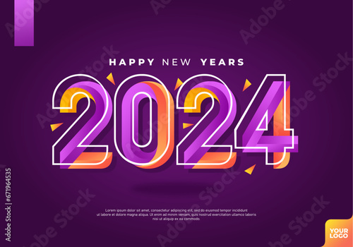 Happy new years 2024 logotype