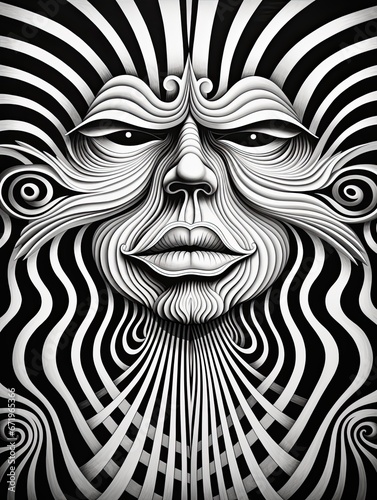 Black and White Psychedelic Art: Mind-Bending Optical Illusions Unleashed