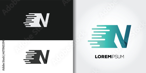 speed letter n logo